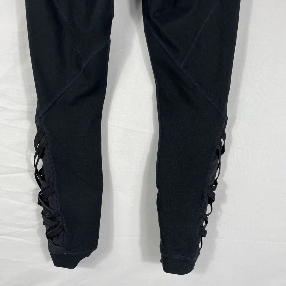 Fabletics Leggings Women's Size‎ XS Black Powerhold Stretch Athleisure Laced